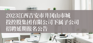 2023江西吉安市井冈山市城投控股集团有限公司下属子公司招聘延期报名公告