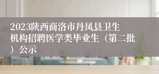 2023陕西商洛市丹凤县卫生机构招聘医学类毕业生（第二批）公示