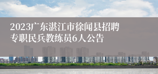 2023广东湛江市徐闻县招聘专职民兵教练员6人公告