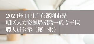 2023年11月广东深圳市光明区人力资源局招聘一般专干拟聘人员公示（第一批）