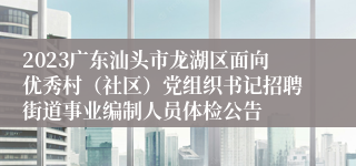 2023广东汕头市龙湖区面向优秀村（社区）党组织书记招聘街道事业编制人员体检公告