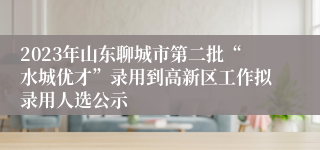 2023年山东聊城市第二批“水城优才”录用到高新区工作拟录用人选公示