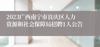 2023广西南宁市良庆区人力资源和社会保障局招聘1人公告