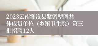 2023云南澜沧县紧密型医共体成员单位（乡镇卫生院）第三批招聘12人