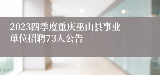 2023四季度重庆巫山县事业单位招聘73人公告