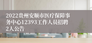 2022贵州安顺市医疗保障事务中心12393工作人员招聘2人公告