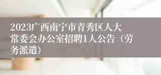 2023广西南宁市青秀区人大常委会办公室招聘1人公告（劳务派遣）