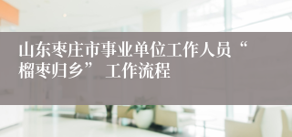 山东枣庄市事业单位工作人员“榴枣归乡” 工作流程