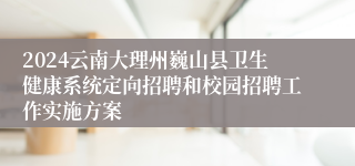 2024云南大理州巍山县卫生健康系统定向招聘和校园招聘工作实施方案