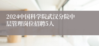 2024中国科学院武汉分院中层管理岗位招聘5人