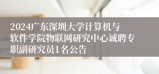 2024广东深圳大学计算机与软件学院物联网研究中心诚聘专职副研究员1名公告