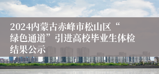 2024内蒙古赤峰市松山区“绿色通道”引进高校毕业生体检结果公示