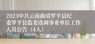 2023中共云南曲靖罗平县纪委罗平县监委选调事业单位工作人员公告（4人）