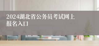 2024湖北省公务员考试网上报名入口