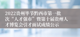 2022贵州毕节黔西市第一批次“人才强市”暨第十届贵州人才博览会引才面试成绩公示