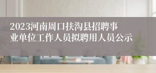 2023河南周口扶沟县招聘事业单位工作人员拟聘用人员公示