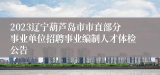 2023辽宁葫芦岛市市直部分事业单位招聘事业编制人才体检公告