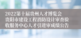 2022第十届贵州人才博览会贵阳市建设工程消防设计审查验收服务中心人才引进审成绩公告