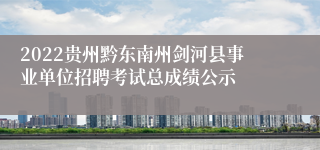 2022贵州黔东南州剑河县事业单位招聘考试总成绩公示