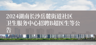 2024湖南长沙岳麓街道社区卫生服务中心招聘B超医生等公告 