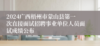 2024广西梧州市蒙山县第一次直接面试招聘事业单位人员面试成绩公布