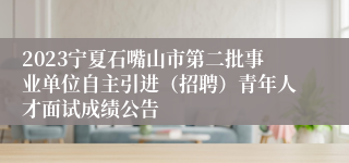 2023宁夏石嘴山市第二批事业单位自主引进（招聘）青年人才面试成绩公告