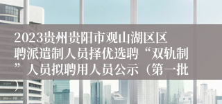 2023贵州贵阳市观山湖区区聘派遣制人员择优选聘“双轨制”人员拟聘用人员公示（第一批）