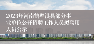 2023年河南鹤壁淇县部分事业单位公开招聘工作人员拟聘用人员公示