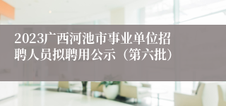 2023广西河池市事业单位招聘人员拟聘用公示（第六批）