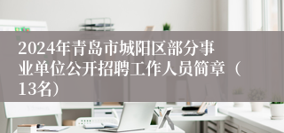 2024年青岛市城阳区部分事业单位公开招聘工作人员简章（13名）