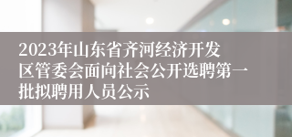 2023年山东省齐河经济开发区管委会面向社会公开选聘第一批拟聘用人员公示