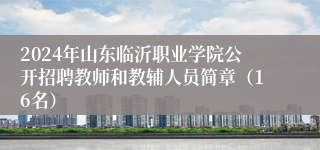 2024年山东临沂职业学院公开招聘教师和教辅人员简章（16名）