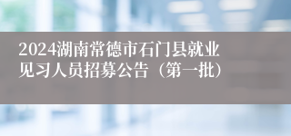 2024湖南常德市石门县就业见习人员招募公告（第一批）