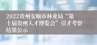 2022贵州安顺市林业局“第十届贵州人才博览会”引才考察结果公示