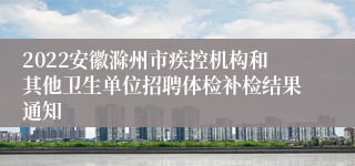 2022安徽滁州市疾控机构和其他卫生单位招聘体检补检结果通知