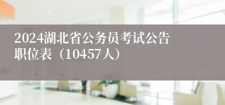 2024湖北省公务员考试公告职位表（10457人）