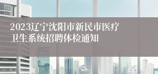 2023辽宁沈阳市新民市医疗卫生系统招聘体检通知