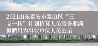 2021山东泰安市泰山区“三支一扶”计划招募人员服务期满拟聘用为事业单位人员公示