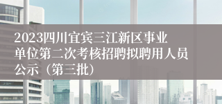 2023四川宜宾三江新区事业单位第二次考核招聘拟聘用人员公示（第三批）