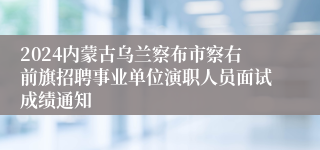 2024内蒙古乌兰察布市察右前旗招聘事业单位演职人员面试成绩通知