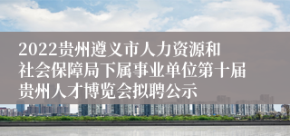 2022贵州遵义市人力资源和社会保障局下属事业单位第十届贵州人才博览会拟聘公示