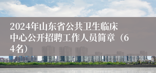 2024年山东省公共卫生临床中心公开招聘工作人员简章（64名）