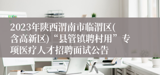 2023年陕西渭南市临渭区(含高新区)“县管镇聘村用”专项医疗人才招聘面试公告