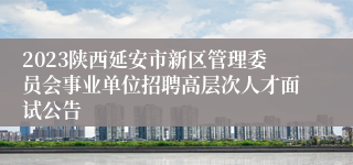 2023陕西延安市新区管理委员会事业单位招聘高层次人才面试公告