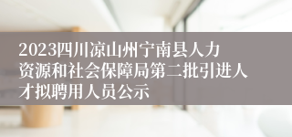 2023四川凉山州宁南县人力资源和社会保障局第二批引进人才拟聘用人员公示