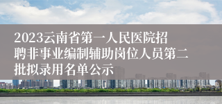 2023云南省第一人民医院招聘非事业编制辅助岗位人员第二批拟录用名单公示