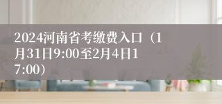 2024河南省考缴费入口（1月31日9:00至2月4日17:00）