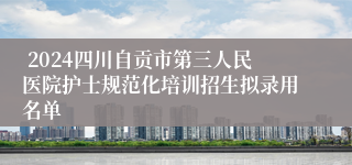  2024四川自贡市第三人民医院护士规范化培训招生拟录用名单