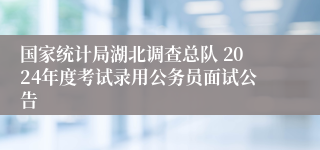 国家统计局湖北调查总队 2024年度考试录用公务员面试公告