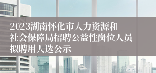 2023湖南怀化市人力资源和社会保障局招聘公益性岗位人员拟聘用人选公示